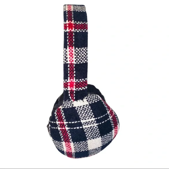 Charter Club Earmuffs Plaid Chenille Red And Black NWOT - Picture 2 of 5